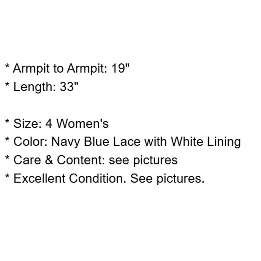 Catherine Malandrino Dress Womens 4 Navy Blue White Lining Shift Office Career - Picture 4 of 12